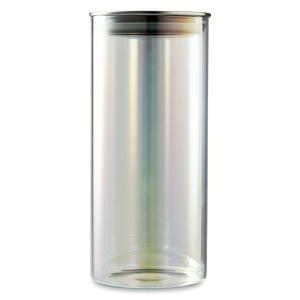 Core Kitchen Stainless Steel & Glass Iridescent Storage Jars, 44oz