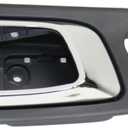 For Honda Pilot 2003-2008 Door Handle Driver and Passenger Side | Pair | Front | Interior | Dark Gray Bezel With Chrome Lever | With Door Lock Hole | All Submodels | Plastic | 72165S9VA01ZE, 72125S9VA