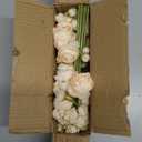 Ranunculus Artificial Flowers 18 Pcs, Faux Silk Mini Peonies Bulk Flowers for Vase, Fake Wedding Filler Flowers for DIY Bouquets, Centerpieces Arrangements Bridal Shower Decor,Cream