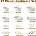 SENSARTE 17 Piece Pots and Pans Set, Nonstick Detachable Handle Cookware Set, Induction Kitchen Cookware Set with Removable Handle, Healthy Non Stick for RV, Dishwasher Oven Safe, PFOA Free (White)