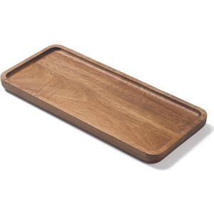 Bathroom Vanity Tray, Bathroom Tray for Counter, Toilet Tank Tray, Wood Bathroom Tray for Organizing and Home Decor (11.8 x 5.1 x 0.8 inch)