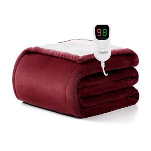 Homemate Electric Heated Blanket Twin - 62"x84" Heating Bed Blankets Throw with 10 Heating Levels 8 Hours Auto Off Fast Heating Over-Heated Protection Ultra Soft Warm Flannel ETL Certified Red