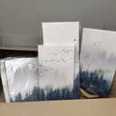 Canvas Wall Art For Living Room Wall Decorations For Bedroom Modern Office Wall Decor Foggy Forest Trees Landscape Paintings Stretched And Framed Ready To Pictures Home Decor 5 Piece Set W60”x H30”