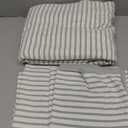 Duvet Cover Set King Striped Sage Green, 100% Washed Microfiber Jacquard 3 Pieces Green King Striped Bedding Sets, with Zipper Closure & Corner Ties, Lightweight Soft Comfort Breathable