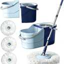 360° Spin Mop & Bucket System with 4 Microfiber Mop Pads | Detachable 2-in-1 Bucket, Efficient Floor Cleaning, For All Hard Floors