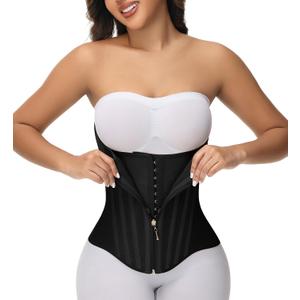 SHAPSHE Waist Trainer for Women Tummy Control Waist Cincher Corset Sport Workout Body Shaper Postpartum Belly Band Gym, Black Medium