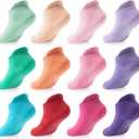 LA ACTIVE Non Slip Grip Ankle Boys and Girls Socks with Non Skid for Babies Toddlers and Kids Back to School (1-3T, Pinks - 12 Pairs)