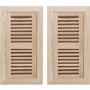 Oak Floor Register for 4x10 Inch Duct Holes - Flush Mount Floor Vent with Metal Damper - White Wooden Vent Covers for Home Floor - 0.8 Inch Thickness - Unfinished - 2 PCS