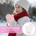 Kids-Winter-Mittens Kintted-Stretchy-Warm-Golves Cold Weather Outdoor Thermal-Accessories for 3-5 Years Boys Girls (Pink)