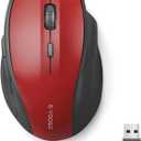 E-YOOSO Wireless Mouse for Laptop, Portable Optical Computer Mouse, 6 Buttons, Cordless 2.4GHz with USB Receiver, 5-Level 4800 DPI, 18 Months Battery Life, for PC, Chromebook, Windows, Mac(Red)