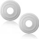Uenhoy 2 Pcs Lighting Ceiling Medallions for Light Fixtures and Ceiling Fans, 12" OD White Ceiling Cover Plate, Ceiling Fan Medallion 12" OD x 4" ID