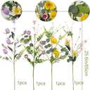 CISDUEO 4 Pcs Wildflowers Artificial Flowers Daisies Roses and Poppies Faux Wildflowers Summer Flowers Artificial for Decoration Spring Silk Floral Arrangement Wedding Party Table Centerpieces Home