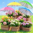 Garden Umbrellas for Plants Flowers, 4 Pack Plant Shade Umbrellas for Outdoor Plants Flowers, Plant Shade Umbrella with Stake for Potted Plants, 43.3" Height Large Plant Sun Shade Cover UV Protection
