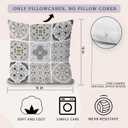 Vintage Boho Moroccan Pillow Cover 18x18, Moroccan Decor for Home, Neutral Traditional Modern Art Decorative Throw Pillow Cover for Home Room Bedroom Decor (Nature6)