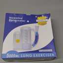 Incentive Spirometer (WHITE02),Breathing Exercise Device for Lungs,Breathing Trainer for Adults,5000ml Volume Measurement with Flow Rate Indicator
