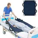 Bed Positioning Pad with Reinforced Handles, 45" X 36" Multipurpose Waterproof Transfer Sheet for Turning, Lifting & Sliding, Reusable Washable Patient Positioning Sheet for Bedridden, Caregiver, Dark