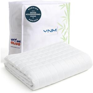 YnM King Size Cooling Weighted Blanket for Adults (88x104 Inches, 25 Pounds, White), Perfect for Hot Sleepers with Cooling Rayon/Glass Beads, Heavy Bed Blanket for Couple on Queen or King Bed