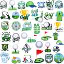 Tigeen 48 Pcs Golf Iron on Patches Embroidered Golf Sports Iron on Decorative Green Grass Golf Course Applique Patches for Hats Clothes Jackets Jeans Dress Backpacks Bags DIY Accessory