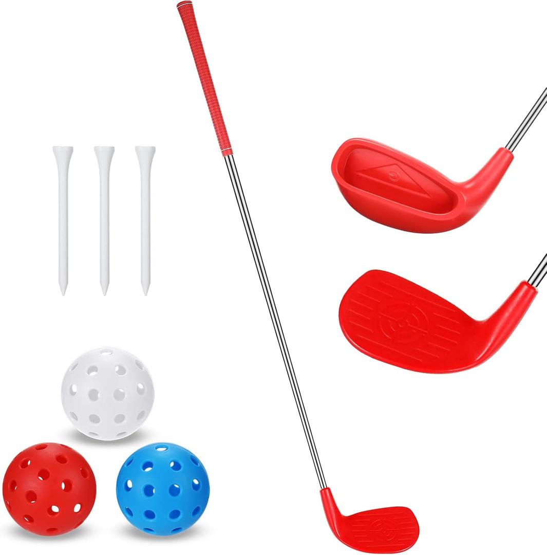 Realspring Golf Game Club Set Plastic Golf Chipping Clubs with Oversize Heads for Home Backyard Bucket Game Outdoor Indoor Training Practice Gift for Adults, 36"