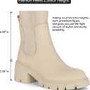 Athlefit Women's Chelsea Boots Fashion Slip on Platform Ankle Boots Lug Sole Chunky Booties (S)