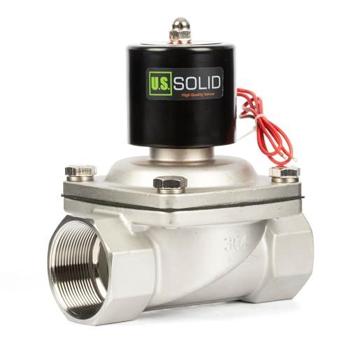 U.S. Solid Stainless Steel Solenoid Valve 2" 24V DC Normally Closed