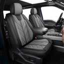 Pickup Seats Covers Compatible with Dodge Ram 1500 2009-2024 Truck Pleather Seat Covers Custom Fit Dodge Ram 2500 3500 Crew Cab& Quad Cab (Gray, 2 PCS Front Seat)