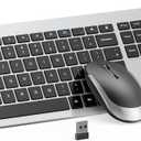 Seenda Wireless Keyboard and Mouse Combo Full Size Slim Thin Wireless Keyboard Mouse with On/Off Switch on Both Keyboard and Mouse - (Black and Silver)
