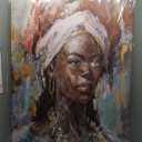 Canvas Wall Art Decor Black Girl Wall Decor Pictures Boho Black Female Wall Art Abstract Decor for Home Wall Decor Bedroom Maximalist Decor 32x47 in