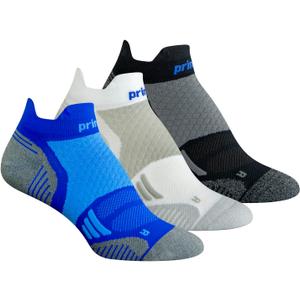 Prince Durable Comfortable Athletic Low Cut Compression Ankle Socks for Pickleball Running Walking Cycling Men Women 3 Pack (Medium, Blue)
