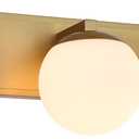 Gold Bathroom Vanity Light Fixtures, 3-Light Globe Bathroom Lighting Fixtures Over Mirror, Modern Wall Lights for Living Room, Long Backplate, Standard E26 Base, Aged Brass