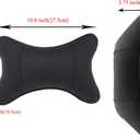 Car Neck Pillows Both Side Pu Leather 2pieces Pack Headrest Fit for Most Cars Filled Fiber Universal Car Pillow (Black)