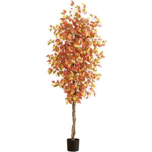 Nearly Natural 7ft. Autumn Ficus Artificial Fall Tree
