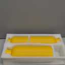 Modern Ceramic Vase Set, Yellow Ribbed Matte Design, 3-Piece Decorative Vases for Home, Living Room, Office (Yellow)