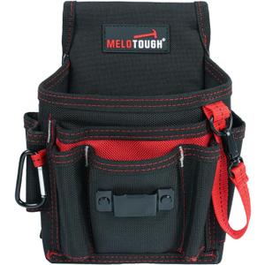 MELOTOUGH Electrician Tool Pouch Lightweight Belt Organizer with Tape Holder & Speed Square Slot for Wiring Construction & DIY Tool Holster with 13 Pockets,Utility Pouch for HVAC Technicians (Red)