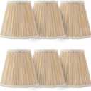 Lampshades Chandelier Lamp Shades Small Pleated Empire Clip-on Fitter Lampshade 6"x3 3/4"xH5 3/5" Gold Linen Small Lamp Shade Set of 6