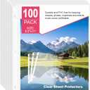 Sheet Protectors 100 Pack | Fits 8.5x11 Paper & 3-Ring Binders | Glare-Reducing Textured Surface with Reinforced Edges | Acid-Free Top-Loading for Home, School & Office