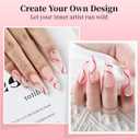 5 x JODSONE Pink Swirl Nail Art Liner Gel Polish,10ml Classic Color 3D Nail Art Pens Effect Nail Print Design with Thin Brush for French Tips Manicure Painting DIY at Home - LB24
