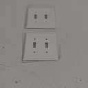 Double Toggle Light Switch Cover Adler Metal Wall Plate, 2-Pack White 2 Gang, Light Switch Cover Decorative Wallplate, Durable