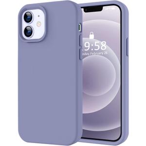 LOVE 3000 Designed for iPhone 12 Case/iPhone 12 Pro Case, Premium Silicone with [Soft Anti-Scratch Microfiber Lining] Shockproof Protective Phone Case for Men Women Girls 6.1", Lavender Grey
