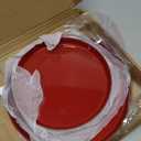 4 Pcs 8" 10" Electric Stove Burner Covers 1 Pcs 3.8" x 8.7" Ceramic Spoon Rest Stainless Steel Stove Top Covers for Gas Burners Spoon Holder for Winter Kitchen Coffee Bar Accessories(Red Cover)