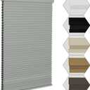 MYshade Cordless Blackout Window Blinds & Shades Pull Down Room Darkening Window Shades Light Blocking Honeycomb Cellular Shade for Indoor Windows Easy to Install 19 inch Wide, H36 Grey Blinds (Color-coordinated Grey)