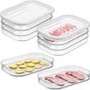 6 Pcs Lunch Meat Container for Refrigerator Stackable Cold Cuts Storage Containers for Fridge Food Storage Boxes with Lid For Deli Cold Cuts Cheese Lunchmeat Meal Prep Containers Salami BPA Free