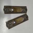 Renovators Supply Manufacturing Antique Brass Solid Brass Victorian Beaded Door Back Plate Without Keyhole  7 1/4" H