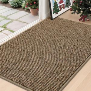 BEQHAUSE Dirt Trapper Door Mat 32" x 48", Non-Slip Washable Doormats Entrance Mat, Dirt Resistant and Absorbent Welcome Mat, Low Profile Floor Mats for Front Back Door and Entryway, Beige