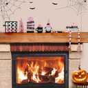 Pink Halloween Decorations 8PCS Tiered Tray Decor, Cute Girlie Tabletop Halloween Decor for Home Tray Shelf Fireplace Mantel Office Desk Table Centerpieces Farmhouse Rustic Spooky Wood Signs
