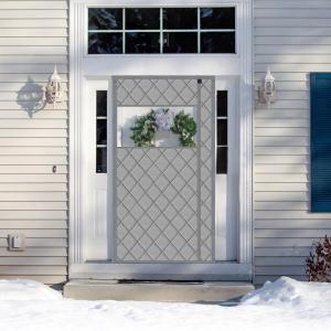 Thermal Door Curtain Fits Doors Size 38"x83"Curtain Size 41"x85", Magnetic Insulated Curtain Side Open, Visible Panels,Keep Warm in Winter Cool in Summer,Diamond Pattern,Gray