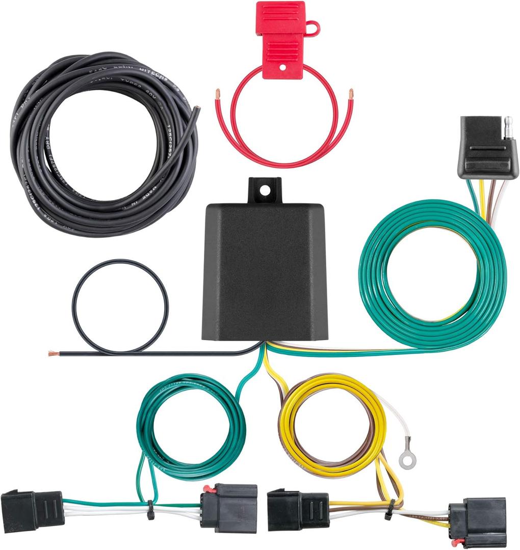 CURT 56333 Vehicle-Side Custom 4-Pin Trailer Wiring Harness, Fits Select Chrysler Town and Country, Dodge Durango, Grand Caravan, Jeep Patriot