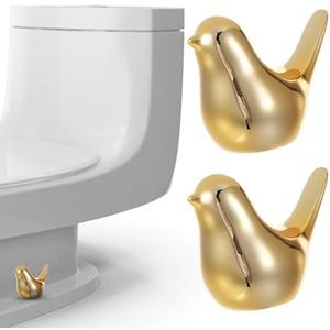4Pcs Ceramic Toilet Bolt Covers, Gold Bird Replacement Toilet Screw Cover Caps, Toilets Bolt Caps Decorative, Bathroom Decorative Toilets Floor Screw Cover Cap