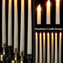 Treela 24 Pcs Flameless Taper Candles Battery Operated Bulk Fake Candles Light LED Candle Sticks Flickering Tapered for Easter Wedding Anniversary Decoration (Basic, 11 Inch, Ivory)