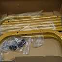 JIUYOTREE Metal 43.3 Inches Garment Rack with Bottom Shelf Clothing Rack for Hanging Clothes Coats Skirts Shirts Sweaters Gold